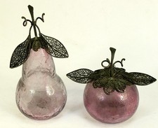 Eisglas Birne Apfel Glas Früchte Skulptur Figur Obst Deko