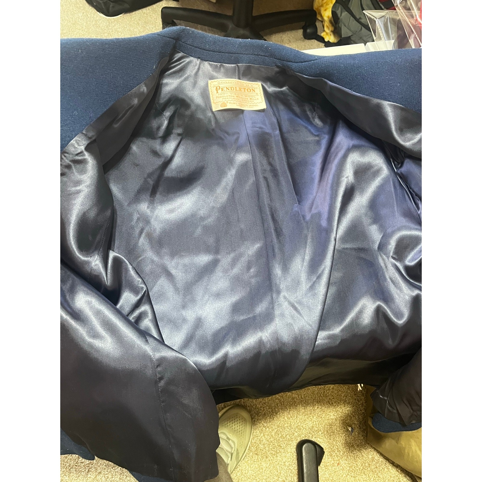 Pendleton Blue Wool Double-Breasted Coat Women’s … - image 4