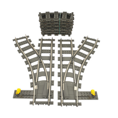 Lego  Eisenbahn 9V TRAIN 4531 4520 Weichenpaar 10 Gebogene SWITCH POINTS TR ZUG