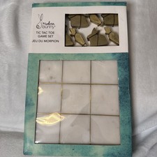 Modern Bunny Marble Tic Tac Toe Game Set