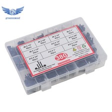 380 PCS Self Drilling Screws Assortment Kit, Black Oxide #8#10 Assortment Set