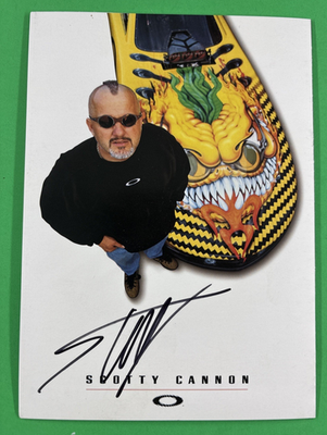 Scotty Cannon Auto'd Yellow Matter Oakley Funny Car 5x7 NHRA Drag