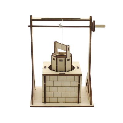 Zum Selbermachen Flaschenzug Brunnen 3D Puzzles wissenschaftliche Werkzeuge Holzentwicklung einfach zu montieren