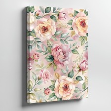 Pink And Yellow Rose Canvas Wall Art Vintage Floral Print Botanical Home Decor