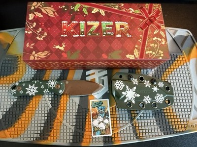 Kizer Cutlery Drop Bear Fixed Knife 2 '' Full Tang D2 Tool Steel Blade G10 Handle