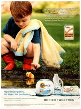 2015 Tide Downy Bounce - Little boy playing in the mud - Magazine Print Ad