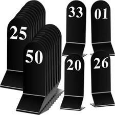 50 Pcs Table Numbers 1-50 Acrylic Double Sided Number Cards for Restaurant Ac...