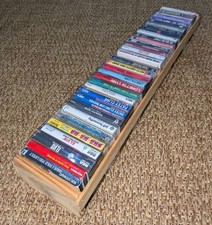 Lot of 34 Mixed Cassette Tapes In Wooden Storage Crate Country Rock Elvis Lynn