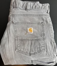 Carhartt Canvas Relaxed Fit Pants 102517-039 Grey Men  s Size 32x30 Utility