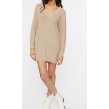 Forever 21 Frayed Edge Sharkbite Sweater Dress