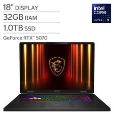 MSI Crosshair 18 HX AI Gaming Laptop - Intel Core Ultra 9 275HX- NVIDIA RTX 5070