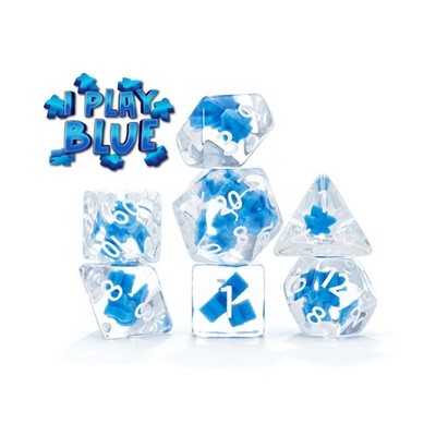 Gate Keeper Dice & Supplies Poly Set - I Play Blue (7) New