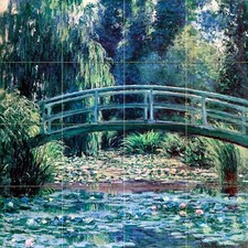 24 x 24 Mural Ceramic Monet Bridge Backsplash Tile 123