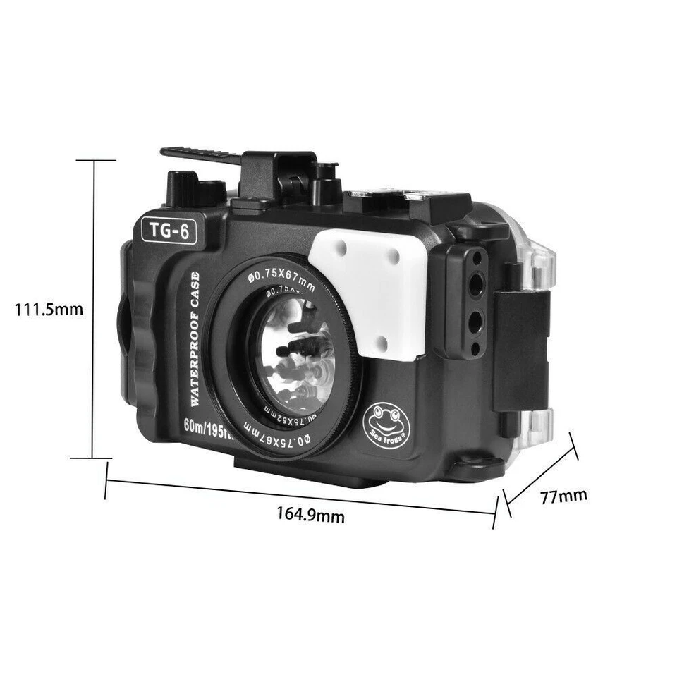 Seafrogs 60m/195ft Waterproof Underwater Camera Housing Case for Olympus TG6 - image 3 of 4