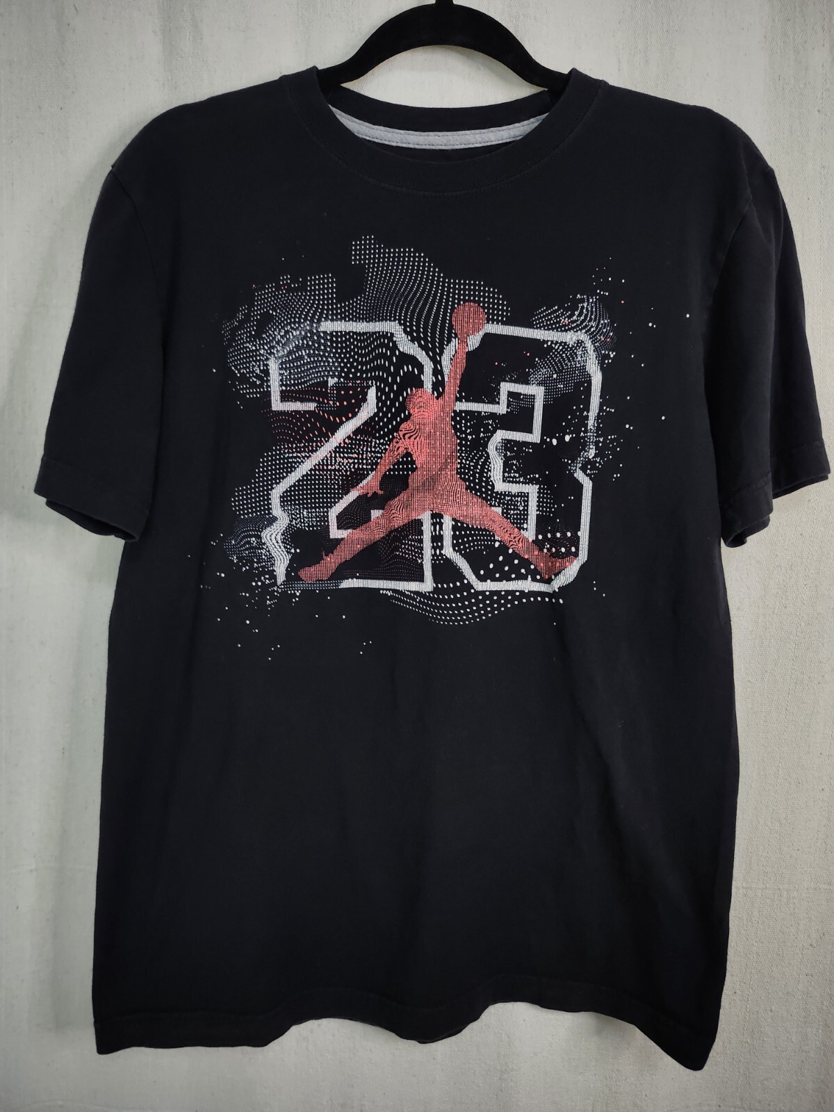 Nike Air Jordan Shirt Small Black Red Jumpman 23 Short Sleeve Crew Neck Logo