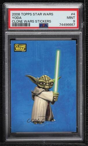 2008 Topps Star Wars: The Clone Wars Stickers Yoda #4 PSA 9 MINT 0b3o - Foto 1 di 3