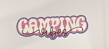 Camping Vibes Scrapbook Title Handmade Paper Pierced Die Cut