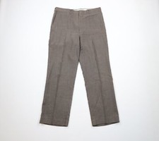 Vintage 70s Streetwear Mens 34x29 Knit Flat Front Wide Leg Chino Pants Brown