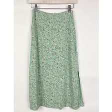 Brandy Melville Womens Phoebe Floral Midi Skirt S Green Cottagecore Feminine