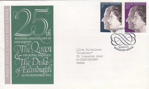 Queen Silver Wedding GB PO FDC Windsor 1972 (a) CLEARANCE (120929)