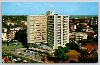 Hotel El Continental Aerial View Panama City Vintage Postcard Classic Cars