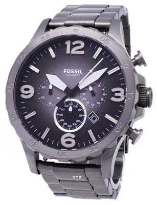 Fossil Nate Chronograph Smoke Grey Dial JR1437 Men's Watch | eBay