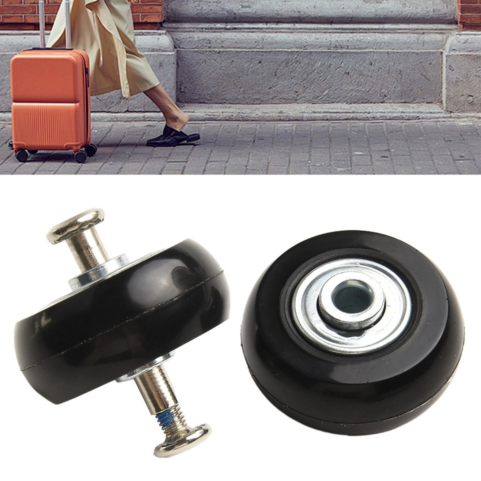 Luggage Wheel Repair Kit 2 Replacement Wheels with Installation Screws