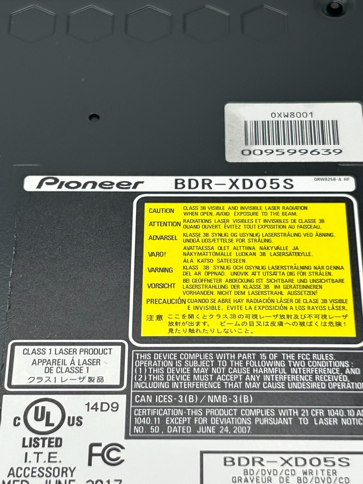 Pioneer Slim Portable USB BluRay/DVD/CD Burner BDRXD05S Free Shipping
