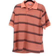 Vintage Lacoste Men  s Orange Striped Polo Shirt 6 France See Condition