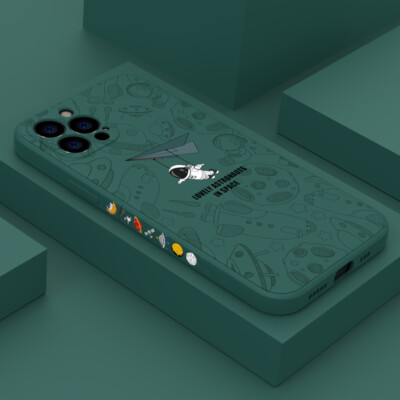 Handhülle für iPhone 14 13 12 11 Pro MAX XS XR 8 7 Astronaut Weiche Silikonhülle