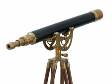 Nautical Brass Leather Telescope Ship' Navy Floor Standing Telescope Decor, Gift