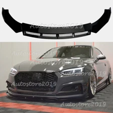 For Audi S5 A5 B9 S-line 17-20 Glossy Front Bumper Lip Spoiler Splitter Body Kit