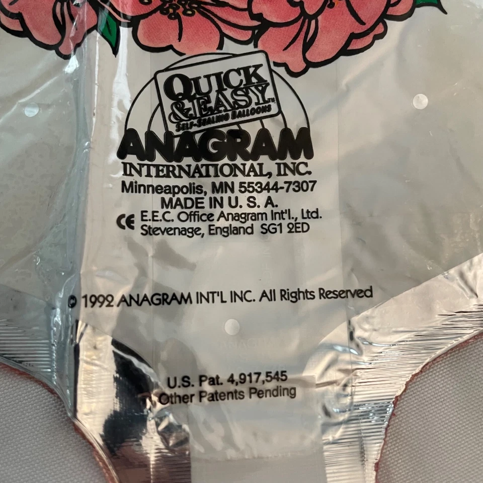 I love you vintage anagrama 20,5 polegadas 1992 balão mylar folha pintura pombas brancas - Imagem 4 de 4