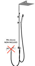 JACUZZI GLINT KIT COLONNA BAGNO DOCCIA CON DEVIATORE SOFFIONE QUADRO 25 X 25 ITA