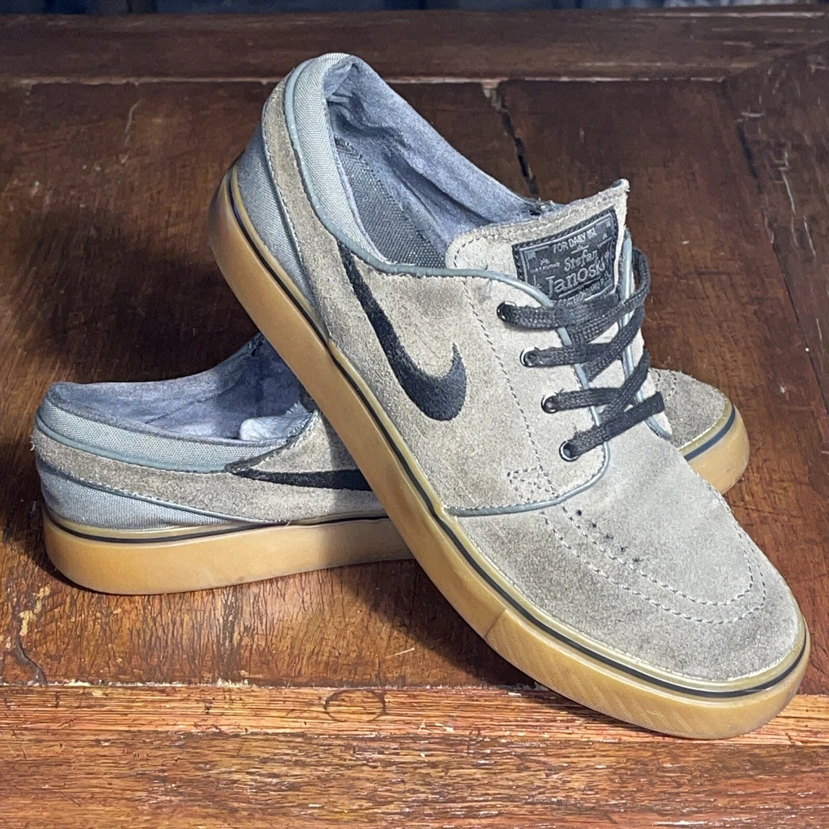 Nike SB Zoom Air Stefan Janoski Gum Sole Gray Men&#039;s Sz 6.5 Skateboarding Shoes |