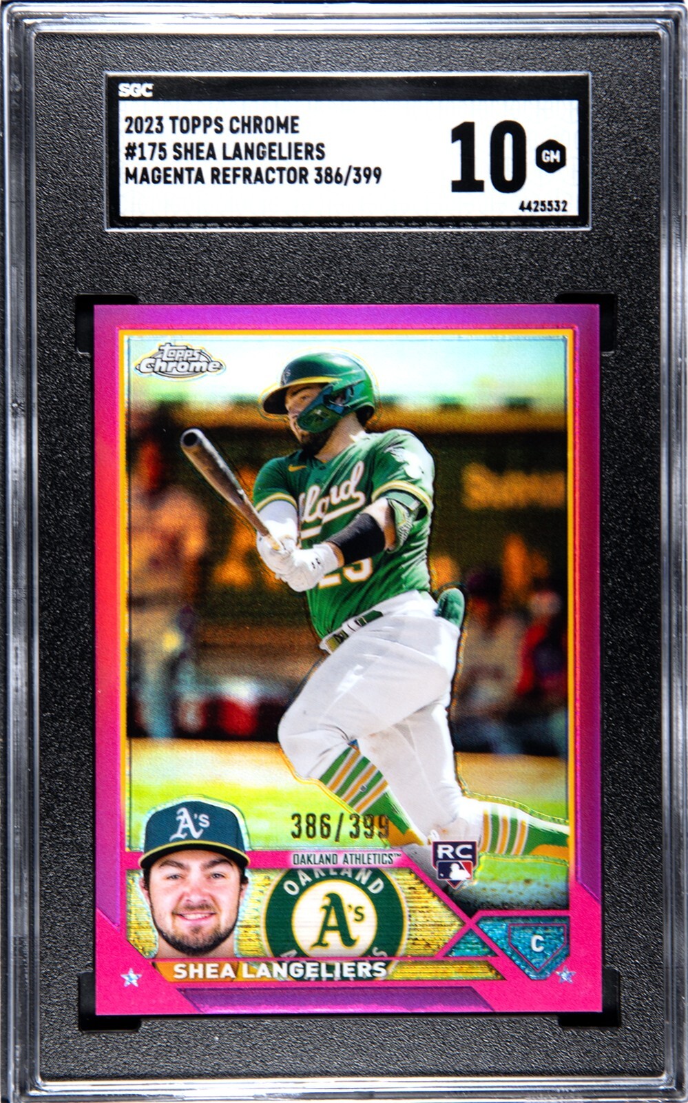 2023 Topps Chrome #175 Shea Langeliers Magenta Refractor 386/399 SGC 10 Pop 3