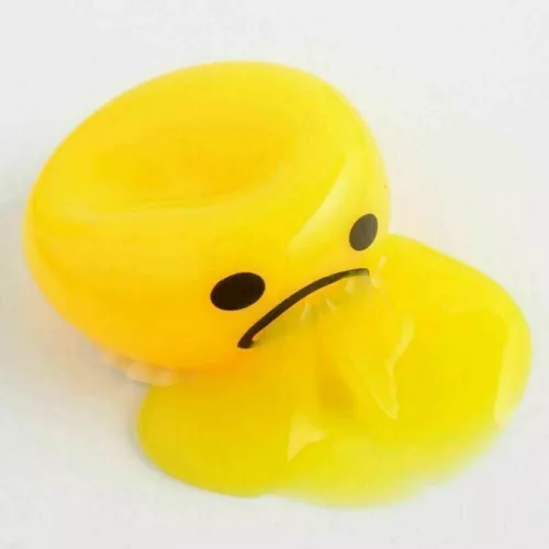 Squishy Puking Egg Yolk Squeeze Ball With Yellow Goop Anti-Stress Relief Toy - Picture 9 of 21