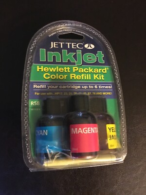 Jet Tec InkJet R 58 Color Refill Kit  Hewlett Packard Refill Up To 6 Times New