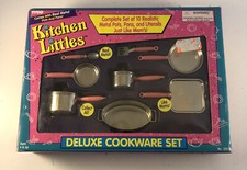 TYCO Kitchen Littles Deluxe Cookware Set 2024 Doll Metal Pots Pans 10 Pieces NEW