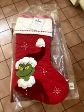 Disney Pottery Barn holiday GRINCH Christmas Stocking gift Seuss party school ]