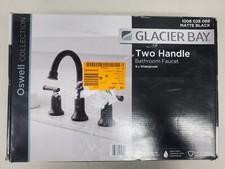 Glacier Bay Oswell 8 in. Widespread Double-Handle Bathroom Faucet in Matte Black