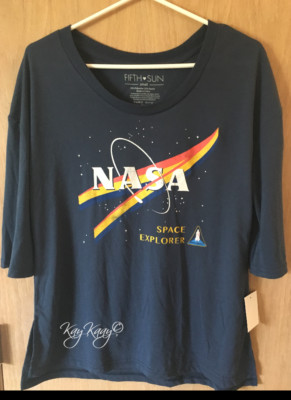 Fifth Sun NASA Space Explorer 3/4 Sleeve Graphic Tee Juniors Shirt SIZE SMALL