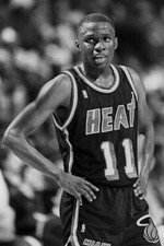 Sherman Douglas Miami Heat looks on 1990 in Miami, Florida Old Photo