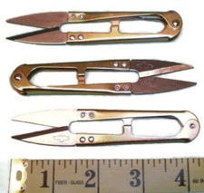New 3 pcs. sewing thread nippers snippers trimming scissors first aid gold