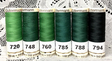 6 NEW different green colors GUTERMANN 100 polyester thread 110 yard spools