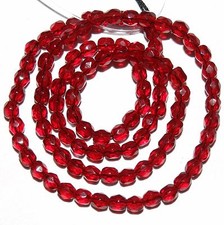 CZ2137 Garnet Red 4mm Fire-Polished Faceted Round Czech Glass Beads 16"