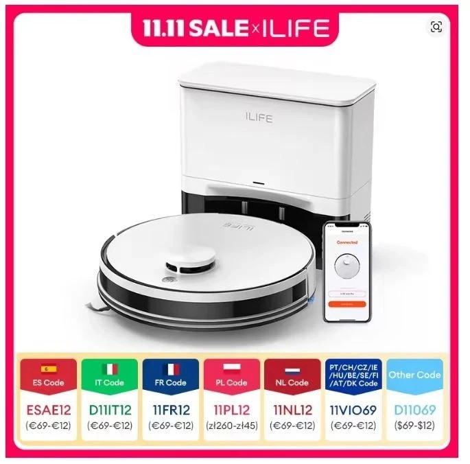 ILIFE A30 Pro Robot 5000Pa: LiDAR Mapping e Mop Combo High-End