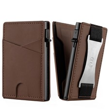 Minimalist Slim Wallet for Men - Mens Wallets Leather with POP UP Card Holder...