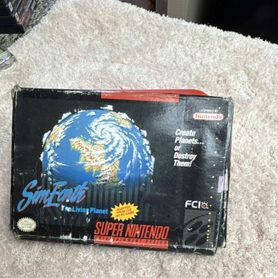 FCI SimEarth: The Living Planet Super Nintendo Simulation Manual Complete in Box