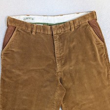 Corduroy Pleated Hunting Pants Vintage Grandpacore Orvis Trouser Leather Trim 36